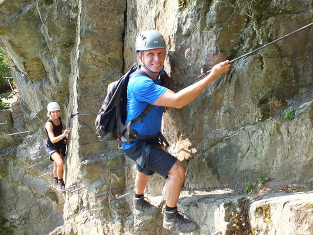 Abenteuer Klettersteig Boppard Exklusive Tour zu Zweit (2 Personen + Ausrüstung + Guide)